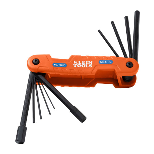 Klein Tools 70550M, Pro Folding Hex Key Set, 10-Key, Metric Sizes