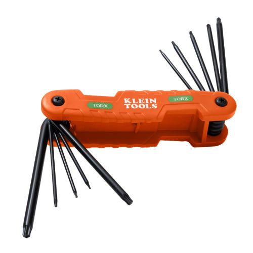 Klein Tools 70550T, Pro Folding Hex Key Set, 10-Key, TORX® Sizes