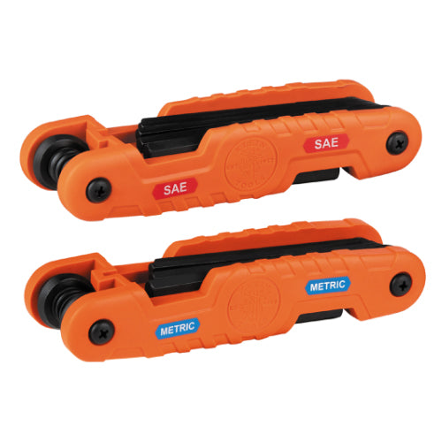 Klein Tools 70552, Pro Folding Hex Key Set, SAE and Metric