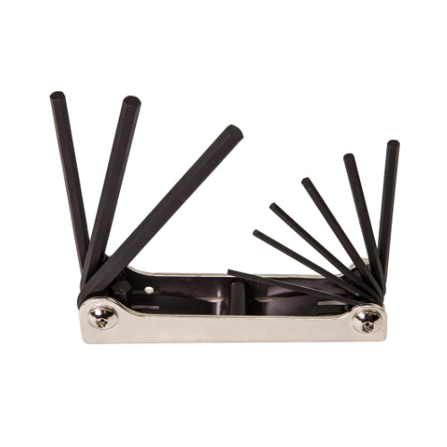 Klein Tools 70591, Folding Hex Key Set, 9-Key, SAE Sizes