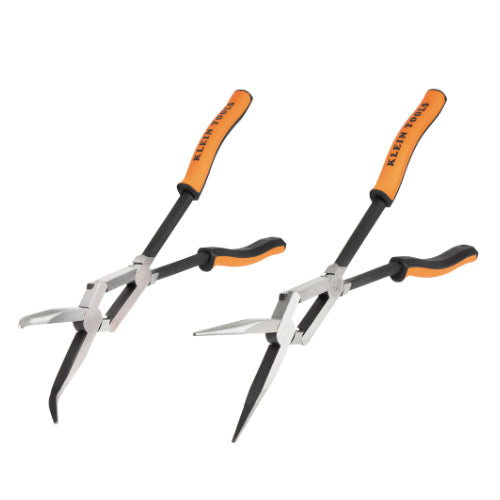 Klein Tools 71402, Long Reach Needle Nose and Bent Nose Pliers Set, 13-Inch, 2-Piece