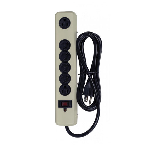 Satco 91-232, 6 Outlet Surge Strip, 6 Foot 14/3 SJT With Straight Plug, 300 Joules, 15A-120V, 1875W