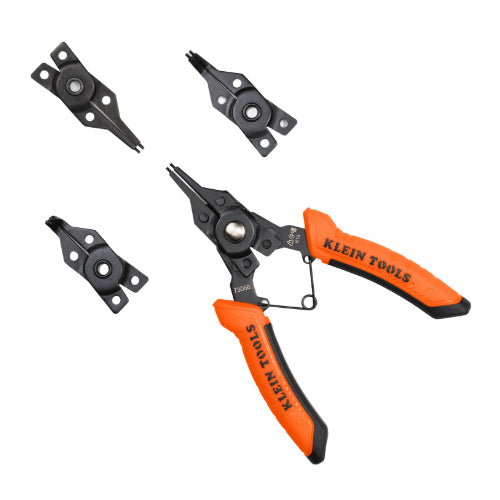 Klein Tools 73066, 6-in-1 Interchangeable Snap Ring Pliers