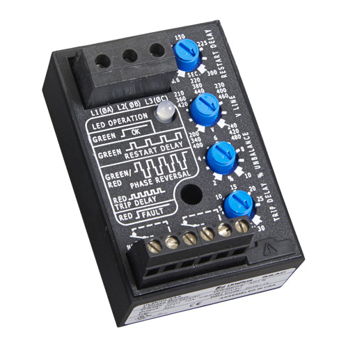 Littelfuse HLMUDRAAA, HLMU Series, Voltage Asymmetry, Voltage Sensing AC, Phase Loss 200 ~ 480VAC, DPDT (2 Form C)