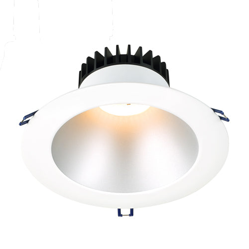 Lotus LD8R-50K-SR-WT, 8" Round Deep White Trim Regressed LED Open Plenum, 18W, 120VAC, 5000K Natural White, 1700 Lumens, Silver Reflector, Dimmable