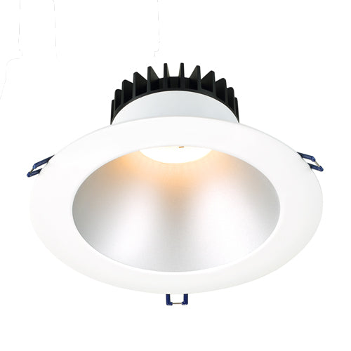 Lotus LD8R-5CCT-SR-WT, 8" Round Deep White Trim Regressed LED Open Plenum, 18W, 120VAC, 5CCT, 1500-1700 Lumens, Silver Reflector, Dimmable