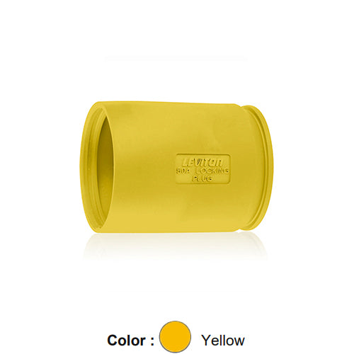 Leviton 7715CR-Y, Boot for 50 Amp Non-NEMA Locking Plug, Weather-Resistant, IP55 Rated, Yellow