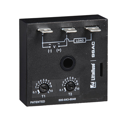Littelfuse ESDR221A2, ESDR Series, 24VAC, Repeat Cycle Time Delay Relay SPST-NO (1 Form A) 1 Sec ~ 100 Sec Delay Chassis Mount
