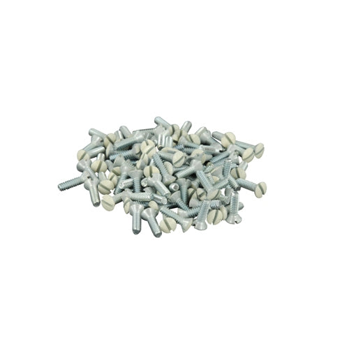 Leviton 78000-PRT, Oval Head Milled Slot Replacement Wallplate Screws, 1/2'' Long 6-32 Thread, Light Almond, 100 Packs
