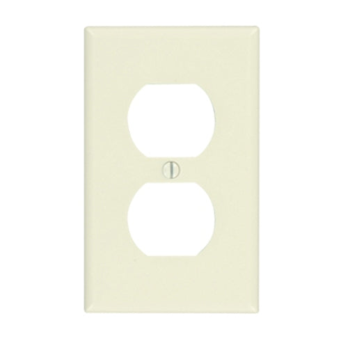 Leviton 78003, 1-Gang Duplex Device Receptacle Wallplate, Standard Size, Thermoset, Device Mount, Light Almond, 20 Packs