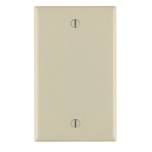 Leviton 78014, 1-Gang No Device Blank Wallplate, Standard Size, Thermoset, Box Mount, Light Almond, 5 Packs