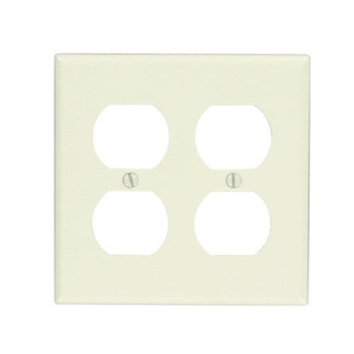 Leviton 78016, 2-Gang Duplex Device Receptacle Wallplate, Standard Size, Thermoset, Device Mount, Light Almond, 5 Packs