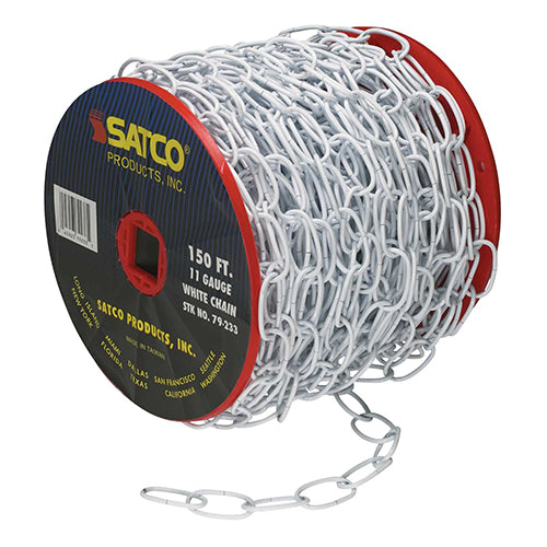 Satco 79-233, 11 Ga. Chain, 50 yd. (150 ft.) to Reel, 1 Reel to Master, 15lbs Max, White Finish