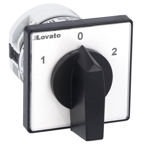 Lovato 7GN1251U, Rotary Cam Switch 7GN Series, Changeover Switch, 1 Pole 16A, For Front Mounting with Black Handle, Front Plate 48X48mm