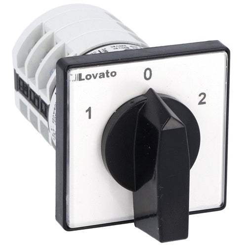 Lovato 7GN1253U, Rotary Cam Switch 7GN Series, Changeover Switch, 3 Poles 16A, For Front Mounting with Black Handle, Front Plate 48X48mm