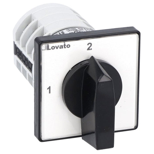 Lovato 7GN1256U, Rotary Cam Switch 7GN Series, Changeover Switch without 0, 3 Poles 16A, For Front Mounting with Black Handle, Front Plate 48X48mm