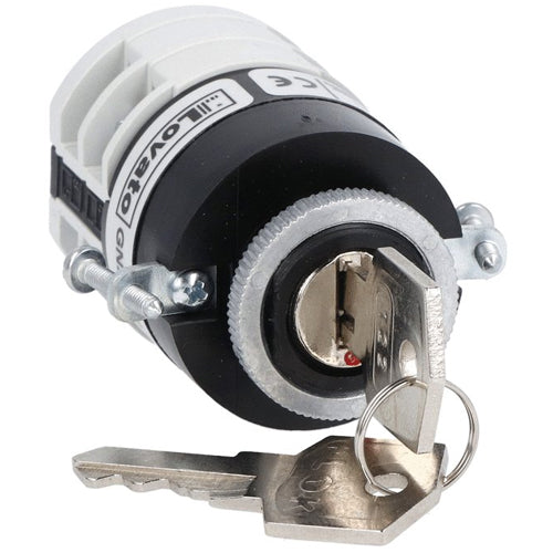 Lovato 7GN1291U12, Rotary Cam Switch 7GN Series, ON-OFF Switch, 2 Poles 16A, For Front Mounting without Front Plate with Key Operation for Hole Ø22mm Fixing