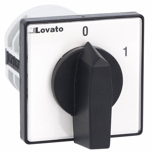 Lovato 7GN2010U, Rotary Cam Switch 7GN Series, ON-OFF Switch 3 Poles 20A, For Front Mounting with Black Handle, Front Plate 48X48mm