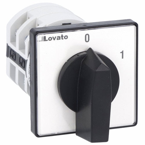 Lovato 7GN2592U, Rotary Cam Switch 7GN Series, ON-OFF Switch 4 Poles 25A, For Front Mounting with Black Handle, Front Plate 48X48mm