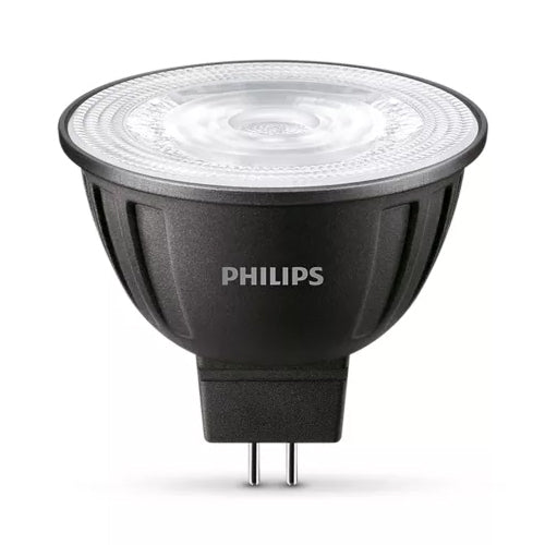 Philips 573899, LED MR16, 7W, 3000K Warm White, 80 CRI, 515 Lumens, GU5.3 Base, Dimmable, Black Finish
