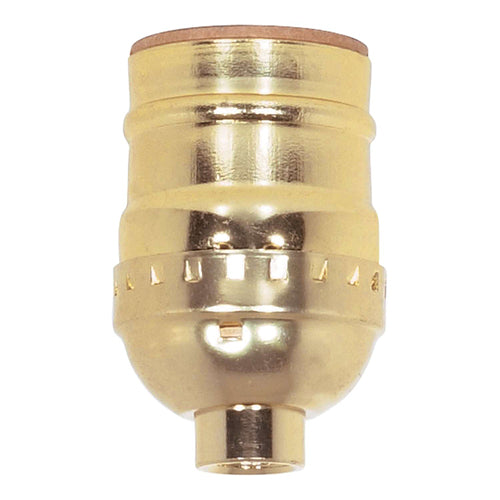 Satco 80-1010, Short Keyless Socket, 1/8 IPS Cap, 660W, 250V, Less Set Screw, Brite Gilt Finish, 50 Packs