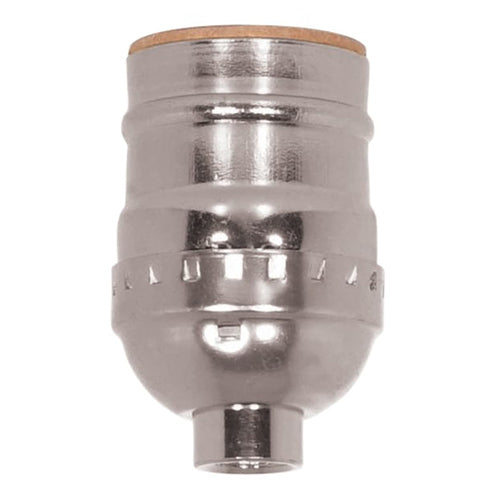 Satco 80-1011, Short Keyless Socket, 1/8 IPS Cap, 660W, 250V, Less Set Screw, Nickel Finish, 50 Packs