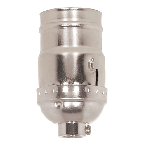 Satco 80-1021, 3-Way (2 Circuit) Keyless Socket, 1/8 IPS Cap, 660W, 250V, With Set Screw, Nickel Finish
