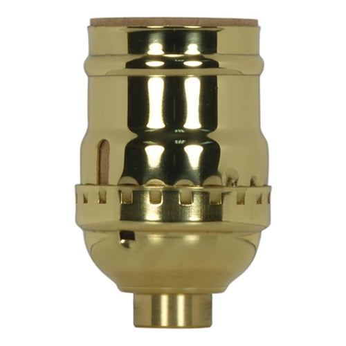 Satco 80-1028, Short Keyless Socket, 1/8 IPS Cap, 660W, 250V, Less Set Screw, Polished Brass Finish