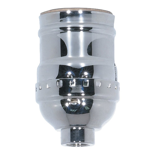 Satco 80-1029, Short Keyless Socket, 1/8 IPS Cap, 660W, 250V, Less Set Screw, Polished Nickel Finish