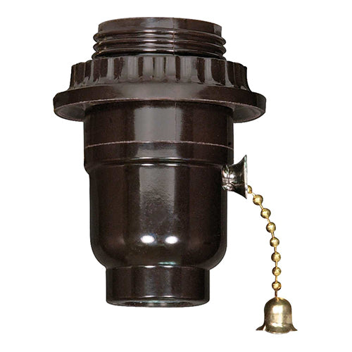 Satco 80-1068, 1/8 IP Cap w/Metal Bushing Less Set Screw, 660W, 250V, Black Finish