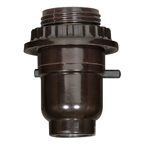 Satco 80-1071, Push Thru With Full Uno Thread And Ring, 1/8 IP Cap With Metal Bushing, 660W, 250V, Less Set Screw
