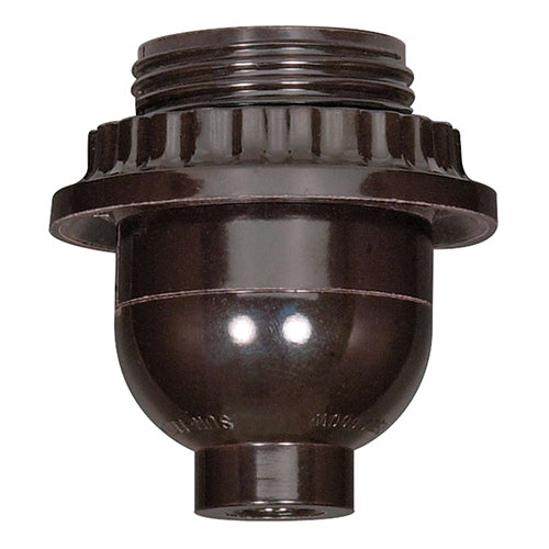 Satco 80-1072, Short Keyless With Full Uno Thread And Ring, 1/8 IP Cap With Plastic Bushing, 660W, 250V, Less Set Screw, Black Finish