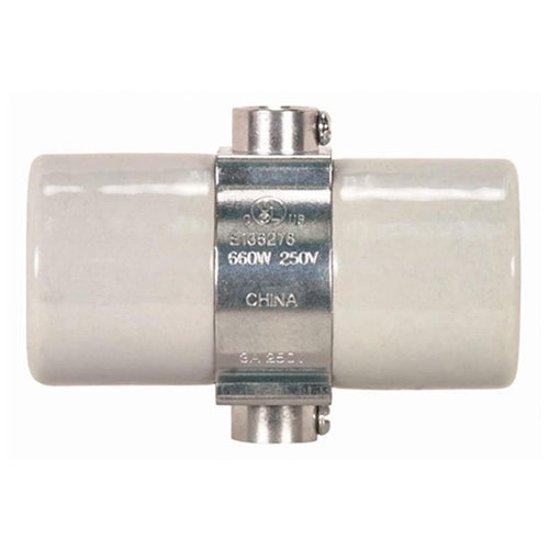 Satco 80-1080, Twin Porcelain Socket With Double Bushing Strap, 1/8 IPS Cap, 660W, 250V, CSSNP Screw Shell, Glazed Finish