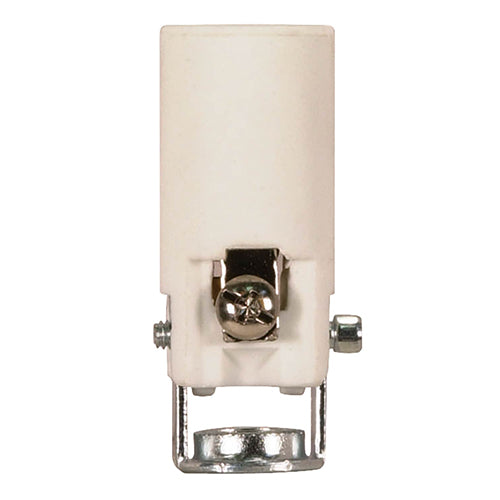 Satco 80-1090, Porcelain Candelabra Socket with Paper Liner, 75W, 125V, With Set Screw, 50 Packs