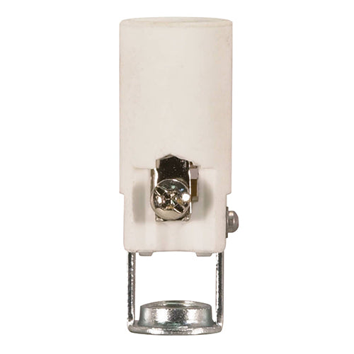 Satco 80-1091, Porcelain Candelabra Socket with Paper Liner, 75W, 125V, With Set Screw, 50 Packs