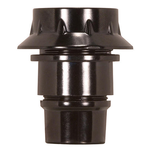 Satco 80-1095, Candelabra European Style Socket with 1/2 Uno Thread And Ring, 75W, 125V, Black Finish, 50 Packs