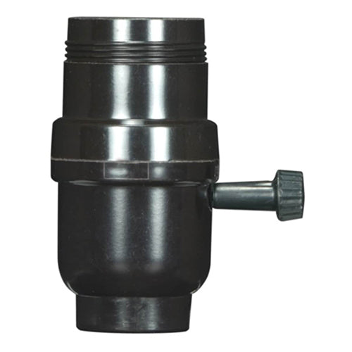 Satco 80-1104, 3-Way Turn Knob Socket with Metal Bushing, 1/8 IPS Cap, 250W, 250V, Less Set Screw, 50 Packs