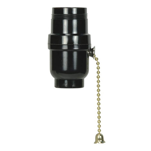 Satco 80-1105, Brass On-Off Pull Chain Socket with Metal Bushing, 1/8 IPS Cap, 660W, 250V, Less Set Screw, 50 Packs