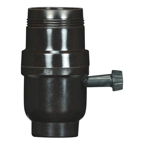 Satco 80-1107, 3 Terminal - 2 Circuit Turn Knob Socket with Metal Bushing, 1/8 IPS Cap, 250W, 250V, Less Set Screw, 50 Packs