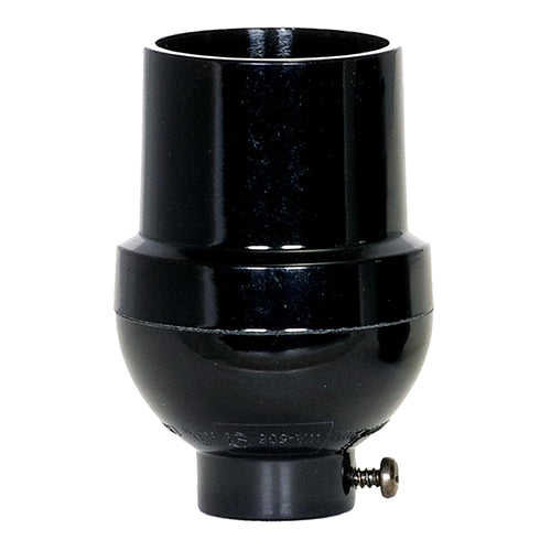 Satco 80-1111, Socket with Plastic Bushing, 1/8 IPS Cap, 660W, 250V, With Set Screw, Black Finish, 50 Packs