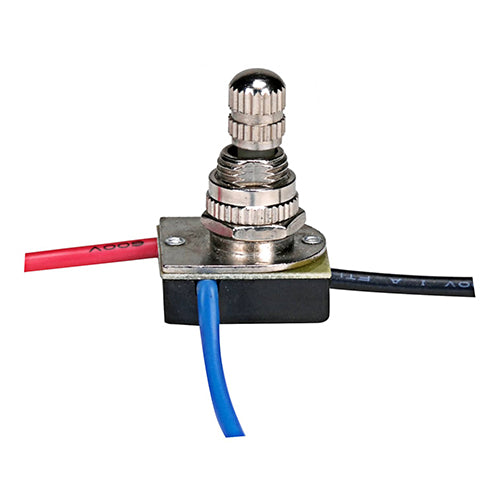 Satco 80-1137, 3-Way Metal Rotary Switch, Metal Bushing, 2 Circuit, 4 Position, 3A-250V/6A-125V, Nickel Finish