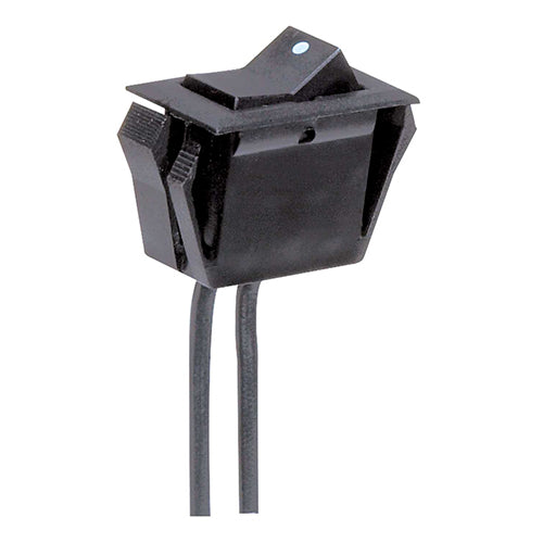 Satco 80-1141, On-Off Phenolic Rocker Switch With White Dot, Snap Bushing, 15A-125V/10A-250V, Black Finish, 10 Packs