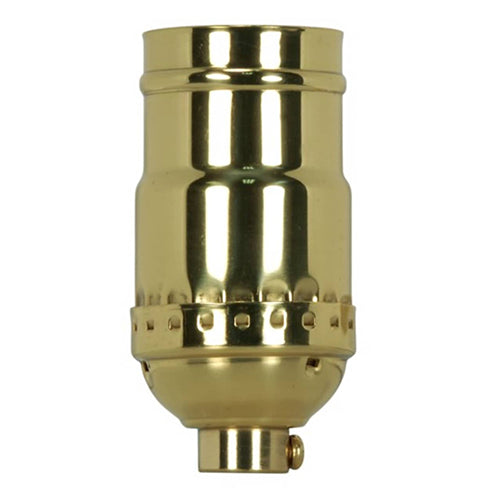 Satco 80-1175, 3 Way (2 Circuit) Keyless Socket, 1/8 IPS Cap, 660W, 250V, Polished Brass Finish