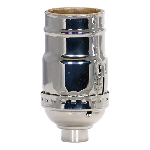 Satco 80-1176, 3 Way (2 Circuit) Keyless Socket, 1/8 IPS Cap, 660W, 250V, Polished Nickel Finish