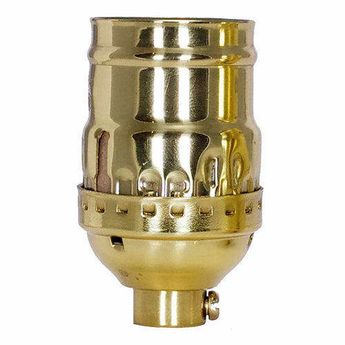 Satco 80-1177, Short Keyless Socket, 1/8 IPS Cap, 660W, 250V, With Set Screw, Polished Brass Finish