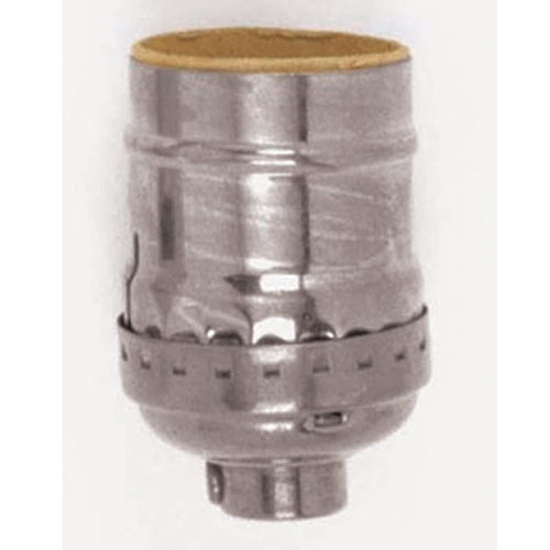 Satco 80-1178, Short Keyless Socket, 1/8 IPS Cap, 660W, 250V, With Set Screw, Polished Nickel Finish