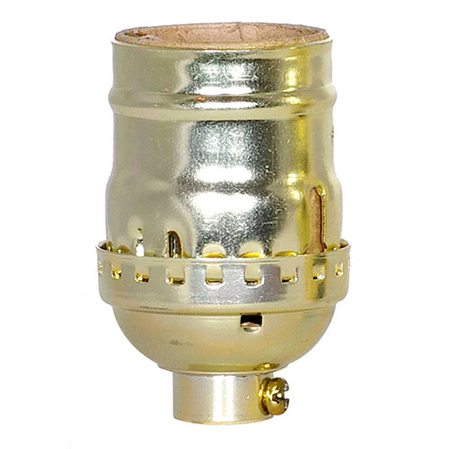 Satco 80-1194, Short Keyless Socket, 1/8 IPS Cap, 660W, 250V, With Set Screw, Brite Gilt Finish, 10 Packs