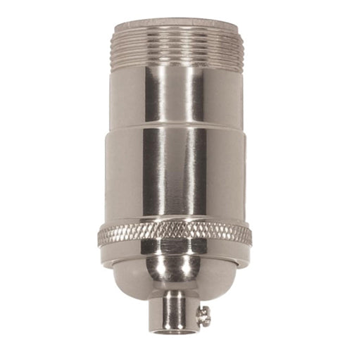 Satco 80-1196, 3 Way (2 Circuit) Keyless Socket with Uno Thread, 1/8 IPS Cap, 660W, 250V, Polished Nickel Finish