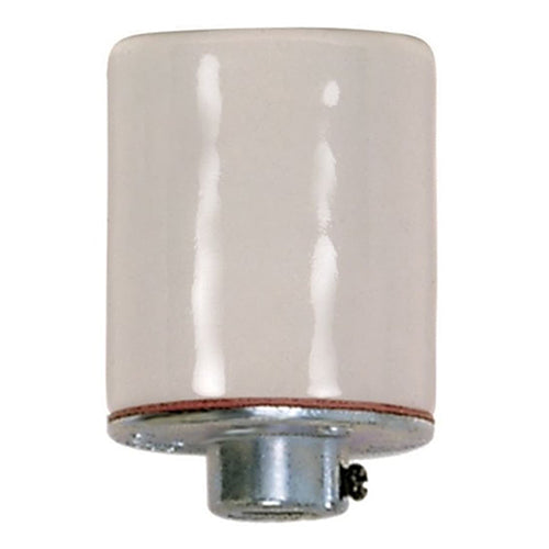 Satco 80-1214, Keyless Porcelain Socket with 1/8 IPS Metal Cap, 660W, 250V, CSSNP Screw Shell, Almond Finish