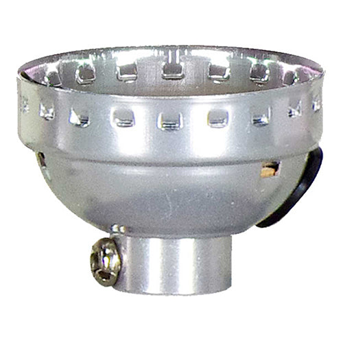 Satco 80-1217, Aluminum Cap With Paper Liner, 1/8IPS Cap, With Set Screw, Nickel Finish, 10 Packs